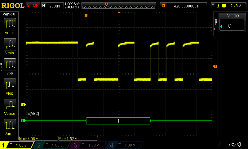 HC05 RX waveform with Diode OR