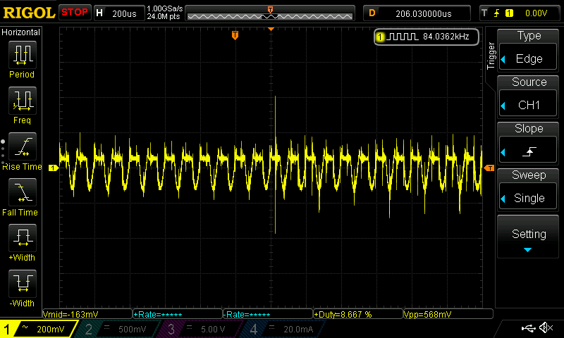 Low inductance ground lead at power terminals on perfboard