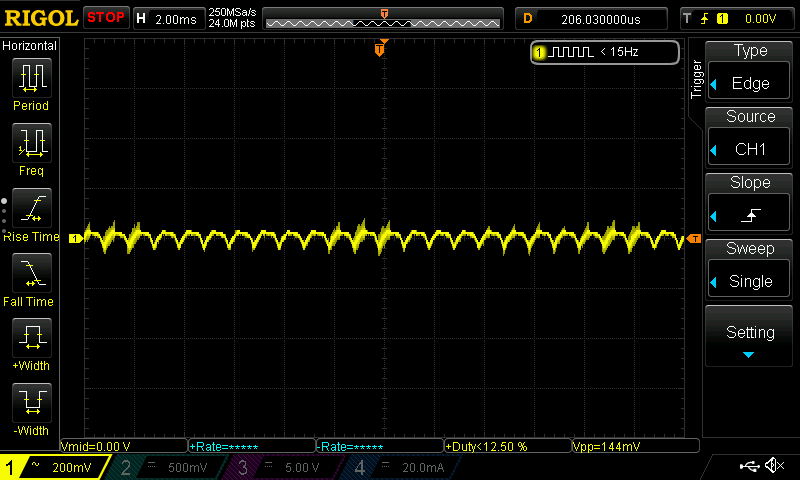 Low inductance ground leads directly across output terminals of power supply