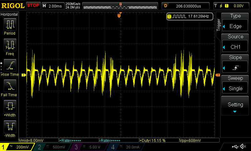 Ground wire clip at power terminals on perfboard